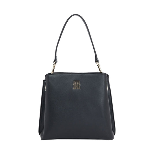 Tommy Hilfiger womens black timeless bucket | Vilbury London