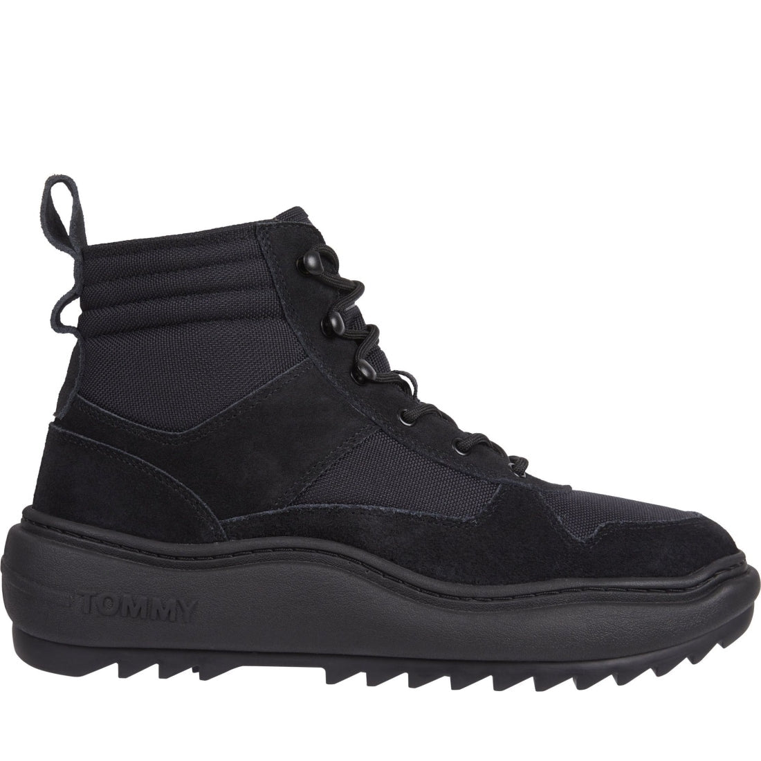 Tommy Jeans mens black mix material boot EM0EM01245 BDS Vilbury London