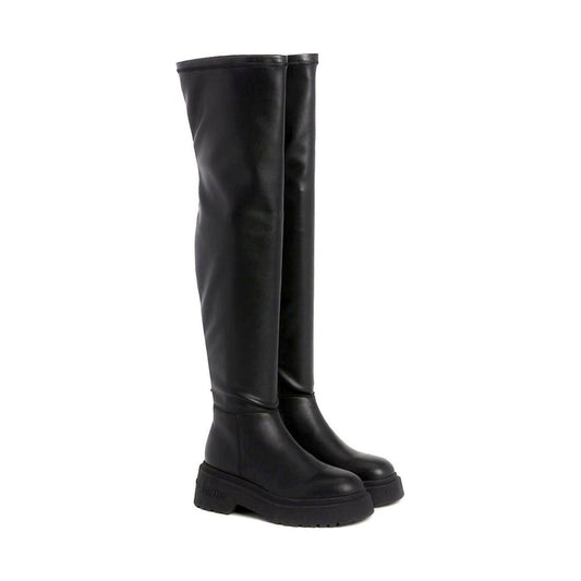 Tommy Jeans womens black over the knee boots | Vilbury London