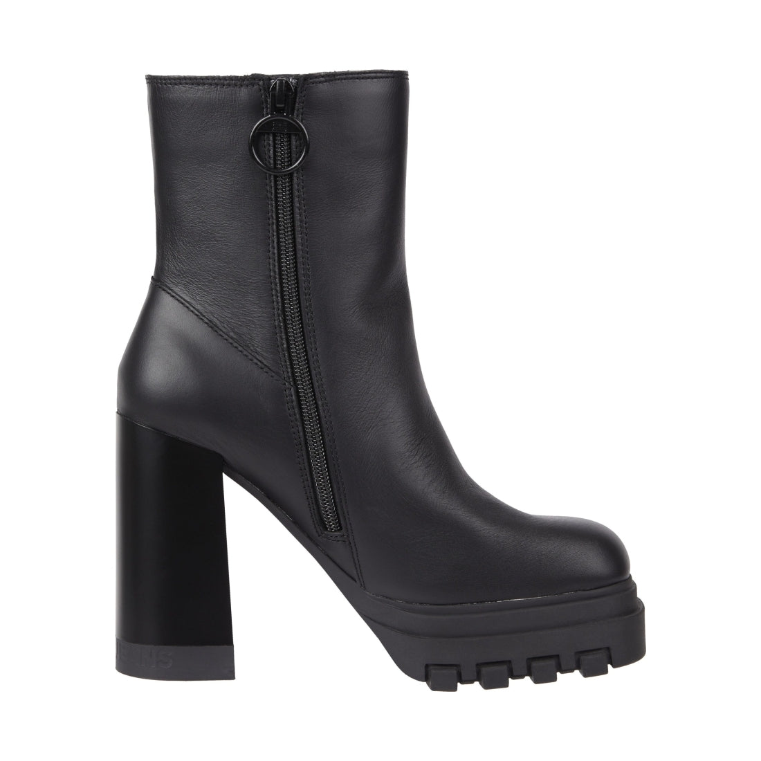 Tommy Jeans womens black high heel ankle boot | Vilbury London