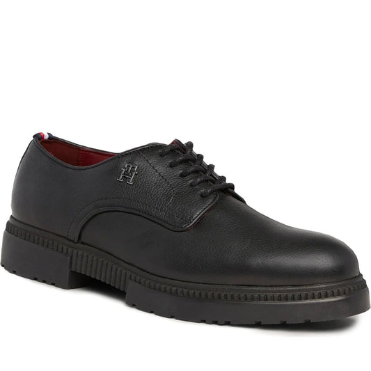 Tommy Hilfiger mens black comfort cleated thermo shoe | Vilbury London