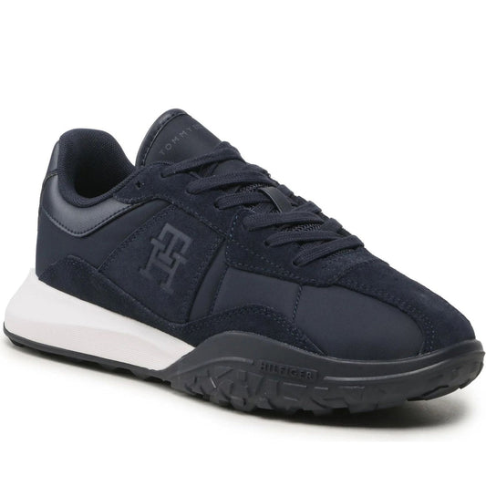 Tommy Hilfiger mens space blue retro modern mix sport shoe | Vilbury London