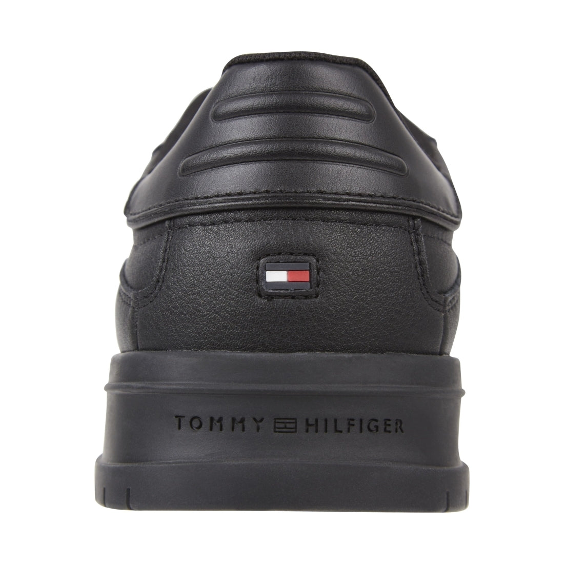 Tommy Hilfiger mens triple black supercup stripes sport shoe | Vilbury London