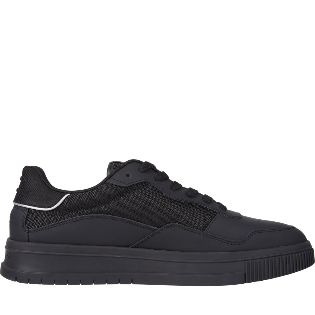 Tommy Hilfiger mens triple black supercup cordura sport shoe | Vilbury London