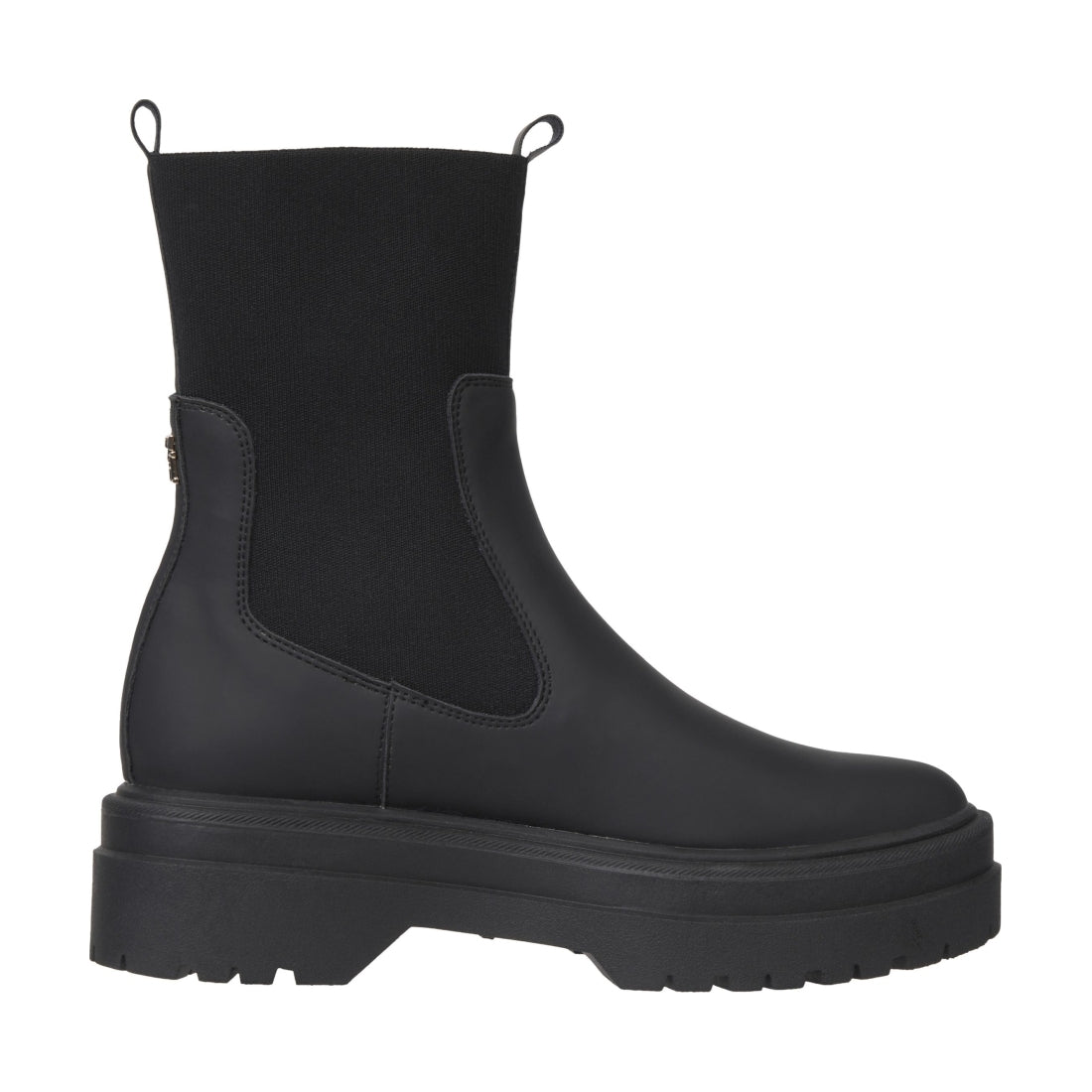 Tommy Hilfiger womens black feminine seasonal utility boot | Vilbury London