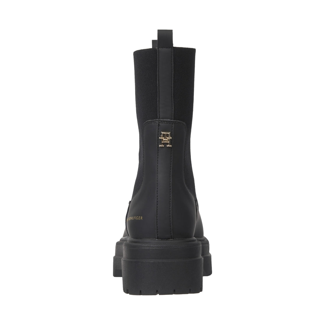 Tommy Hilfiger womens black feminine seasonal utility boot | Vilbury London