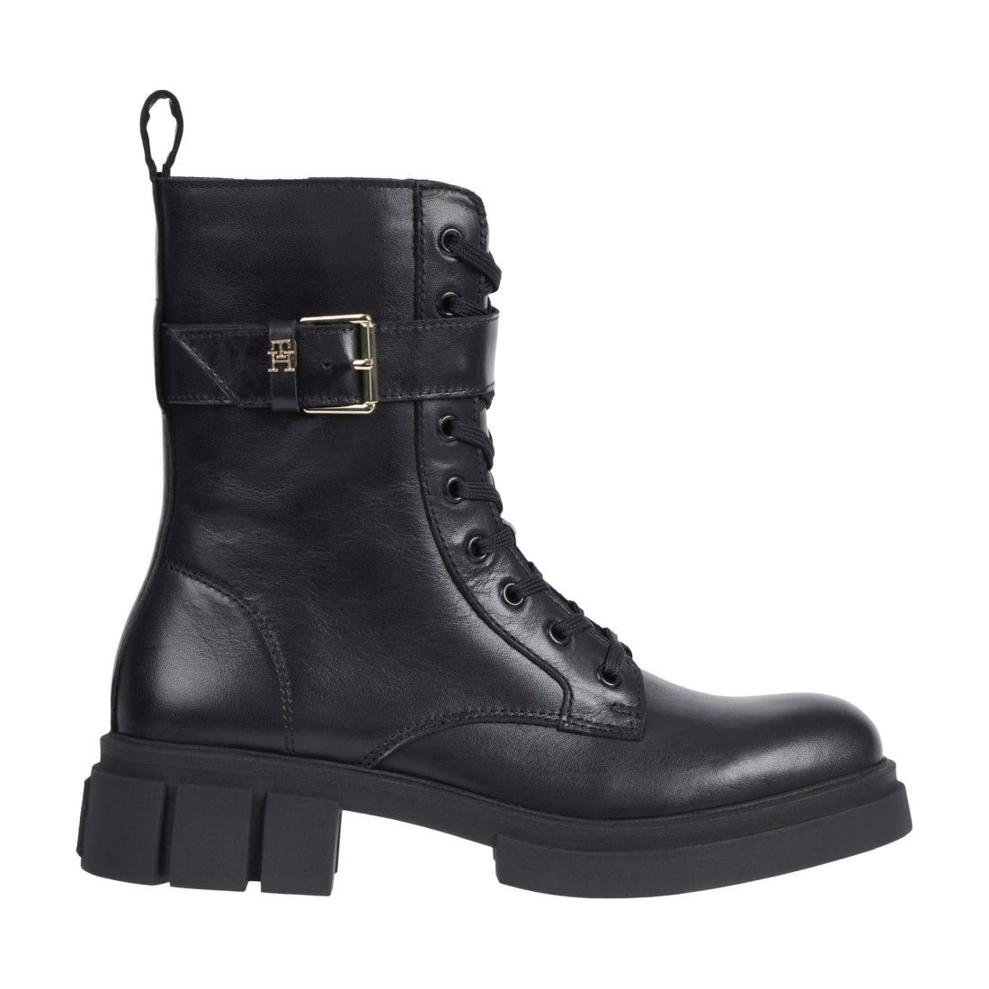 Tommy Hilfiger womens black cool feminine bikerboot | Vilbury London