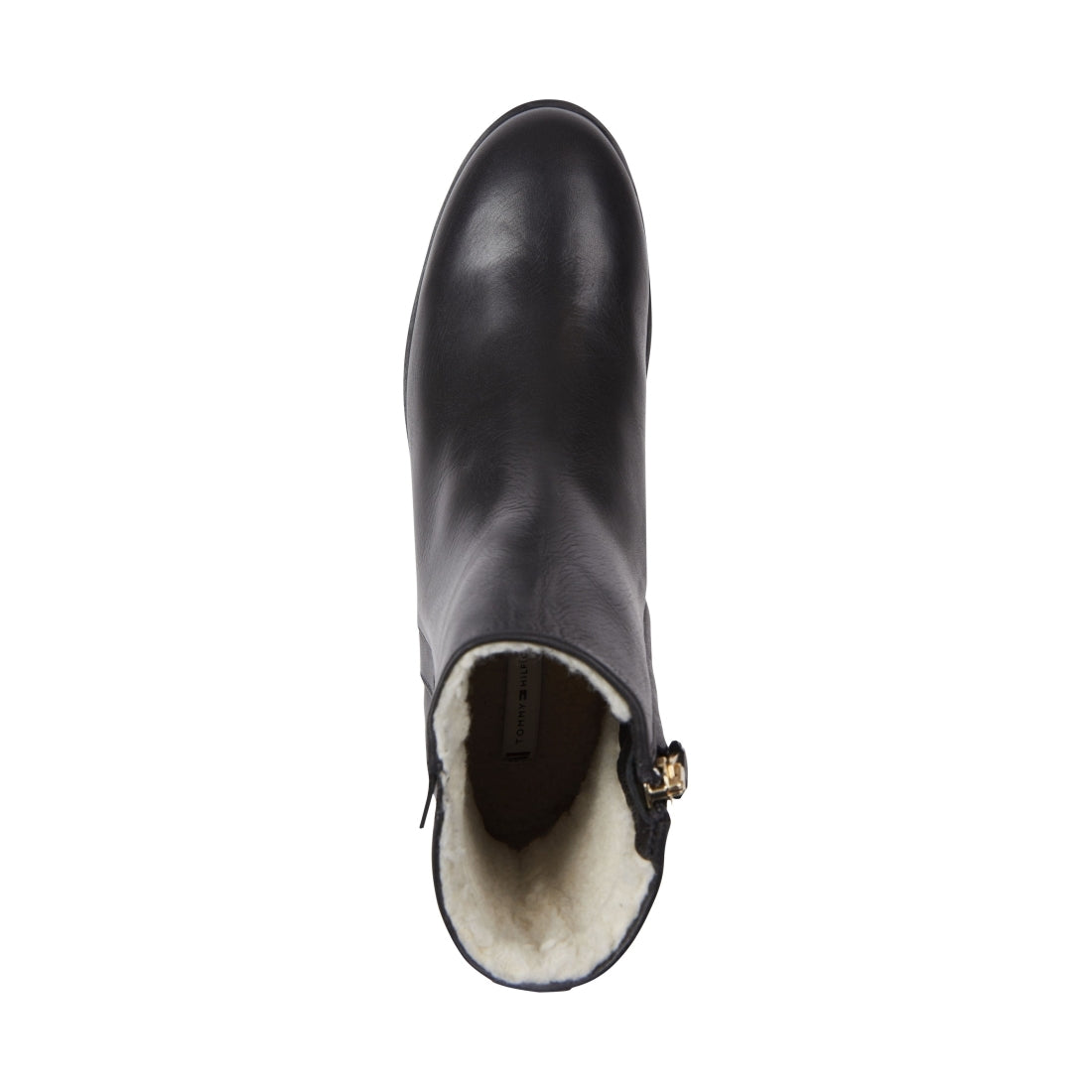 Tommy Hilfiger womens black crepe look ankle boot | Vilbury London