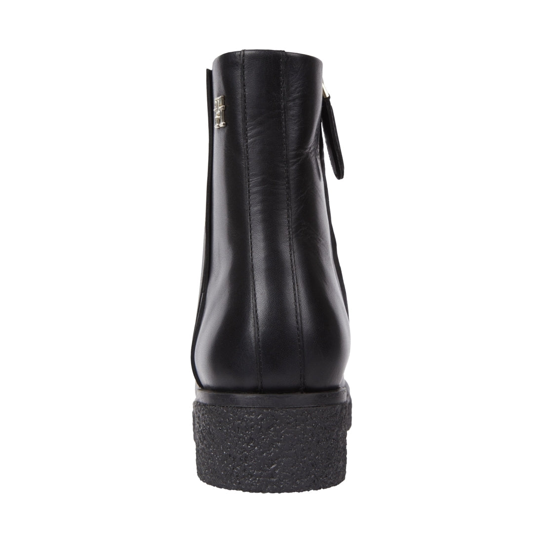 Tommy Hilfiger womens black crepe look ankle boot | Vilbury London