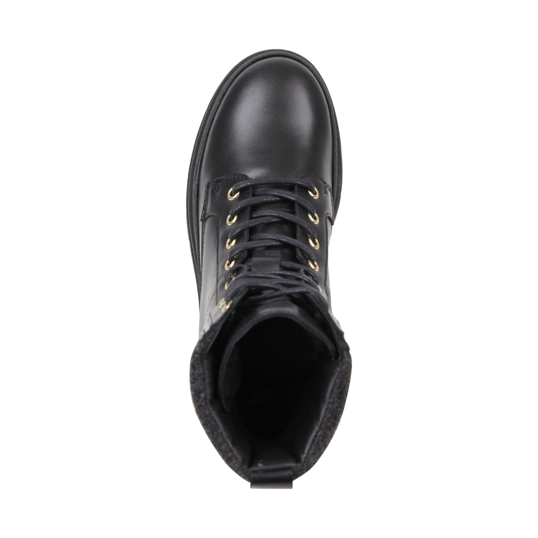 Tommy Hilfiger womens black feminine felt lace up bootie | Vilbury London