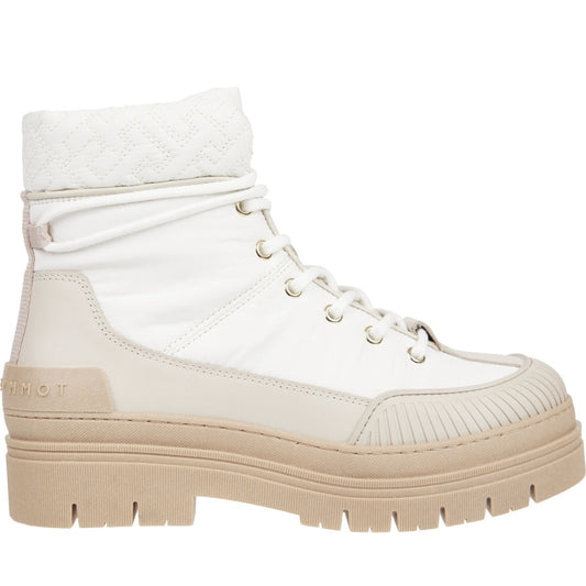 Tommy Hilfiger womens ancient white monogram outdoor boot | Vilbury London