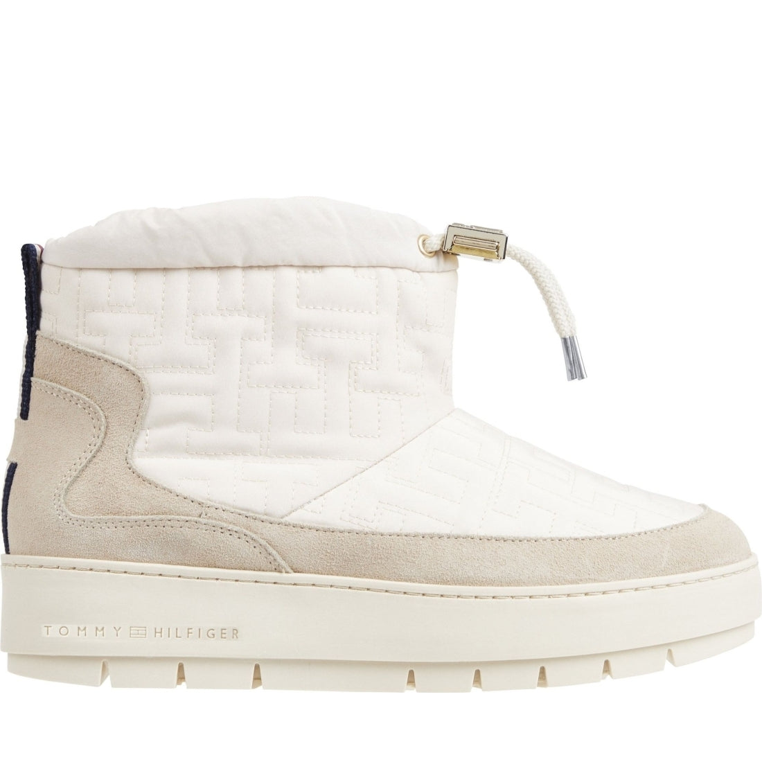 Tommy Hilfiger womens ancient white monogram snowboot | Vilbury London