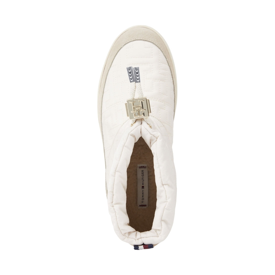 Tommy Hilfiger womens ancient white monogram snowboot | Vilbury London