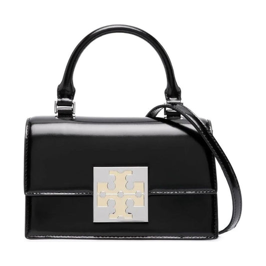 Tory Burch womens black bon bon mini top-handle bag | Vilbury London