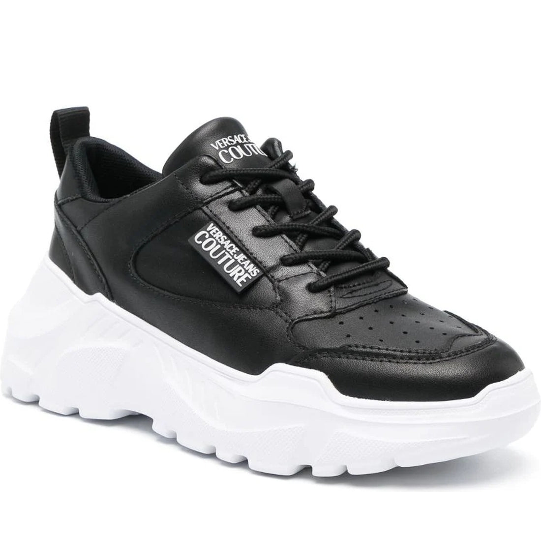 Versace Jeans Couture womens black speedtrack sneakers | Vilbury London