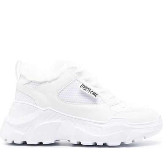 Versace Jeans Couture womens white speedtrack sneakers | Vilbury London