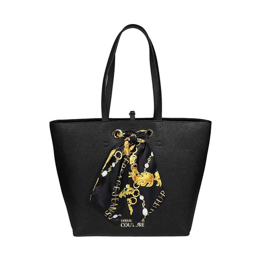 Versace Jeans Couture womens black thelma classic shopping bag | Vilbury London
