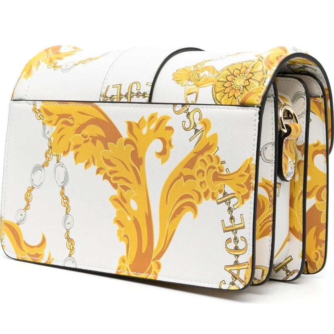 Versace Jeans Couture womens white, gold couture a spalla bag | Vilbury London