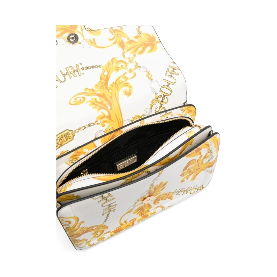 Versace Jeans Couture womens white, gold couture a spalla bag | Vilbury London