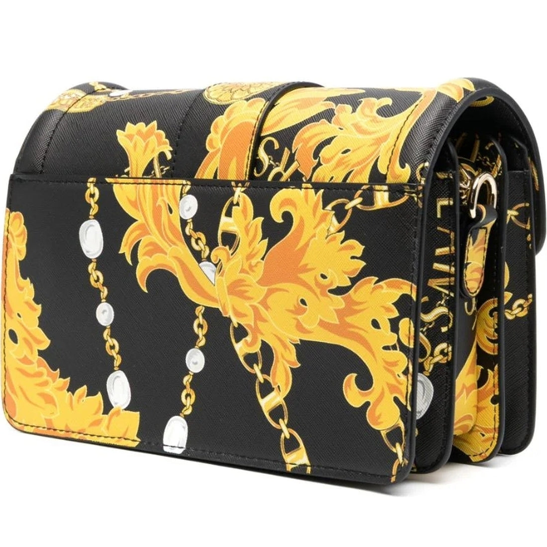 Versace Jeans Couture womens black, gold couture a spalla bag | Vilbury London