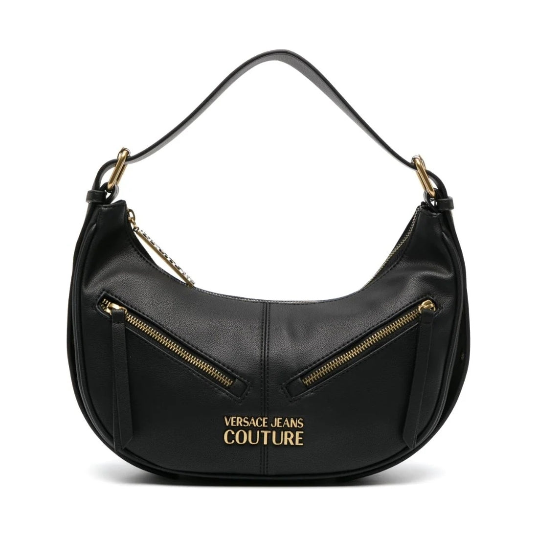 Versace Jeans Couture womens black zipper hobo hobo bag | Vilbury London