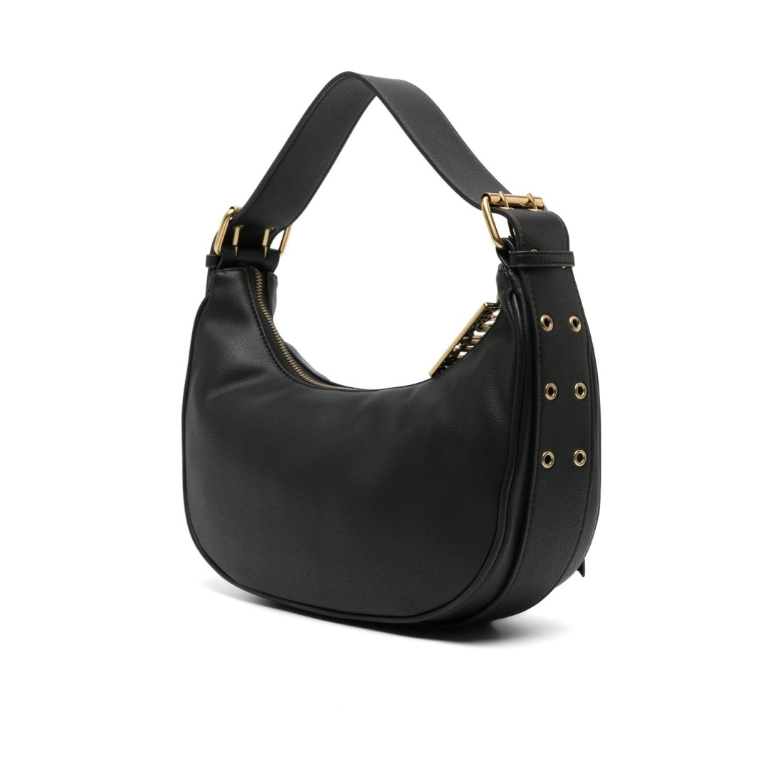 Versace Jeans Couture womens black zipper hobo hobo bag | Vilbury London