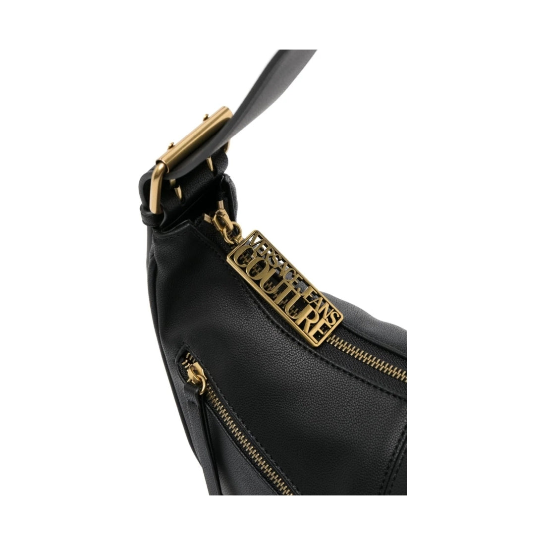 Versace Jeans Couture womens black zipper hobo hobo bag | Vilbury London