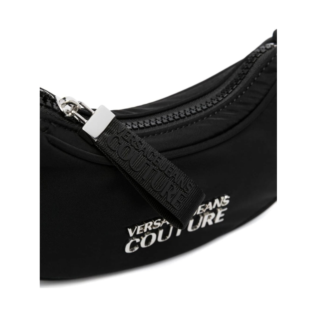 Versace Jeans Couture womens black sporty logo hobo bag | Vilbury London