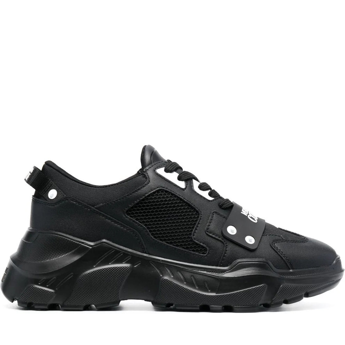 Versace Jeans Couture mens black speedtrack sneakers | Vilbury London