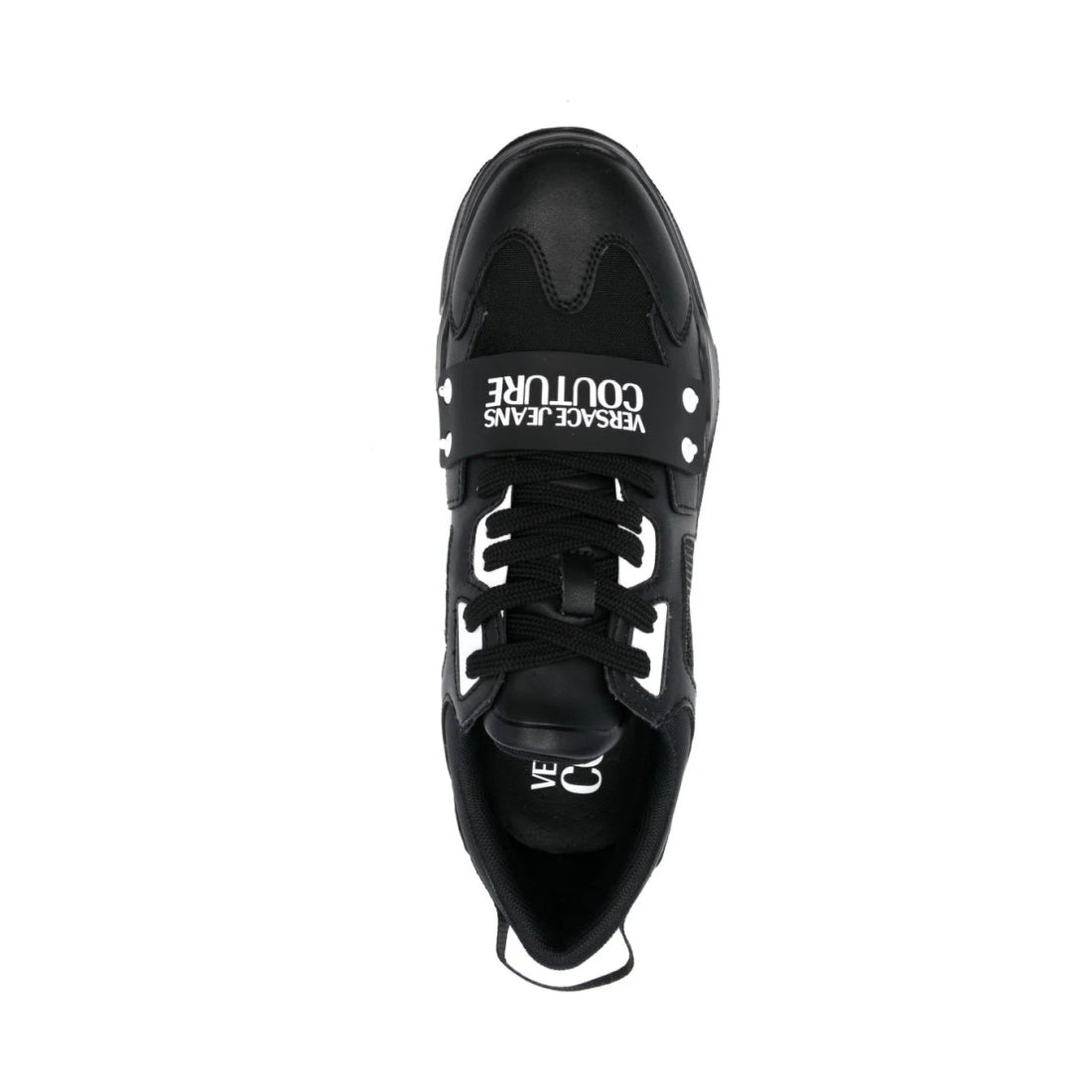 Versace Jeans Couture mens black speedtrack sneakers | Vilbury London