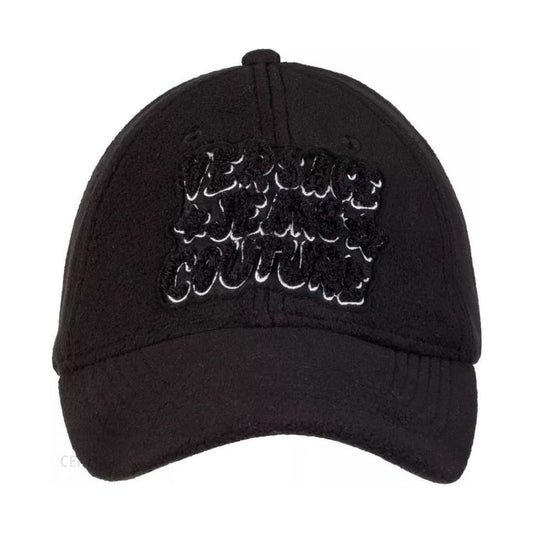 Versace Jeans Couture mens black, white baseball central sewing cap | Vilbury London
