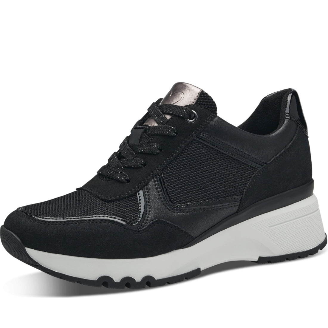 Marco Tozzi womens black comb siris trainers | Vilbury London