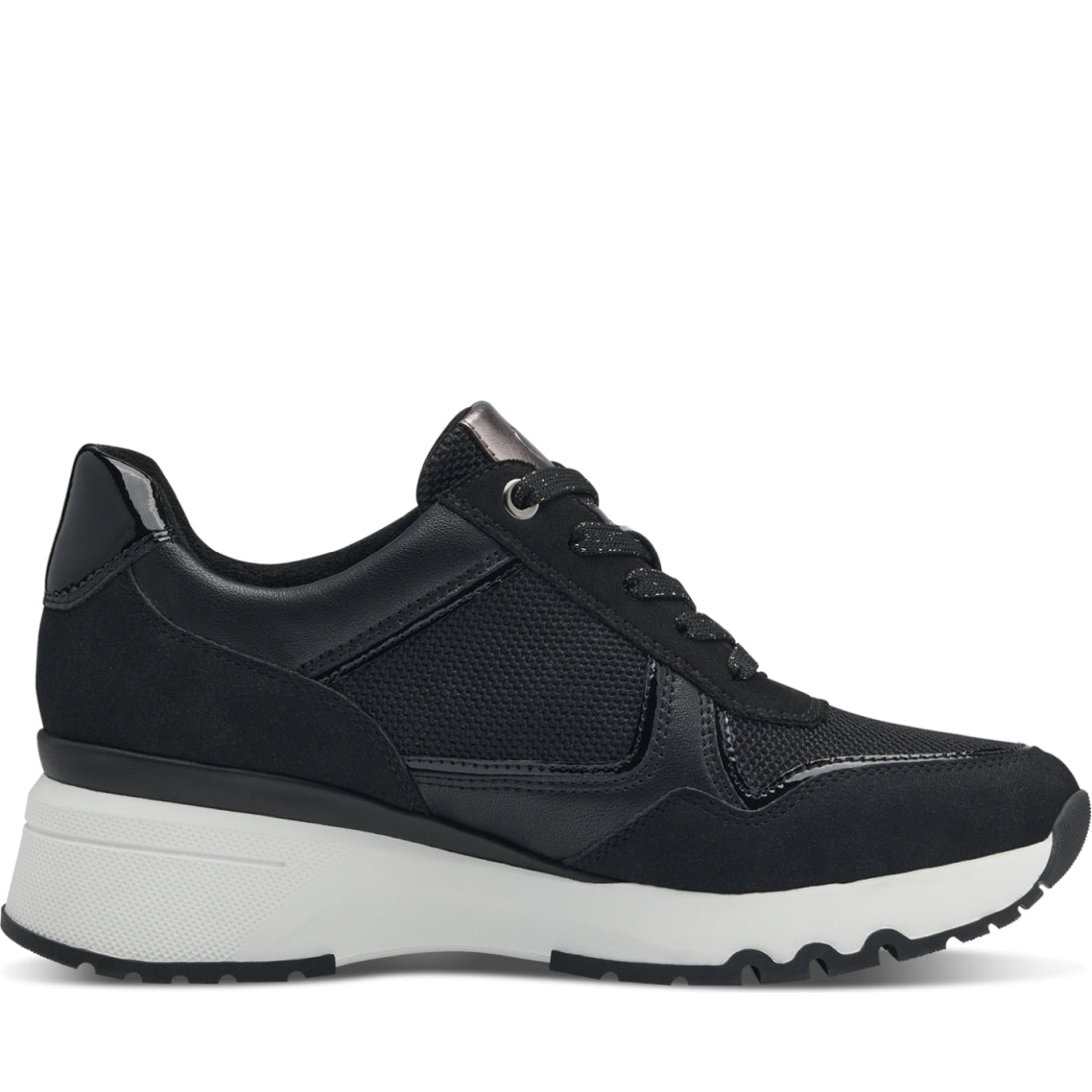 Marco Tozzi womens black comb siris trainers | Vilbury London