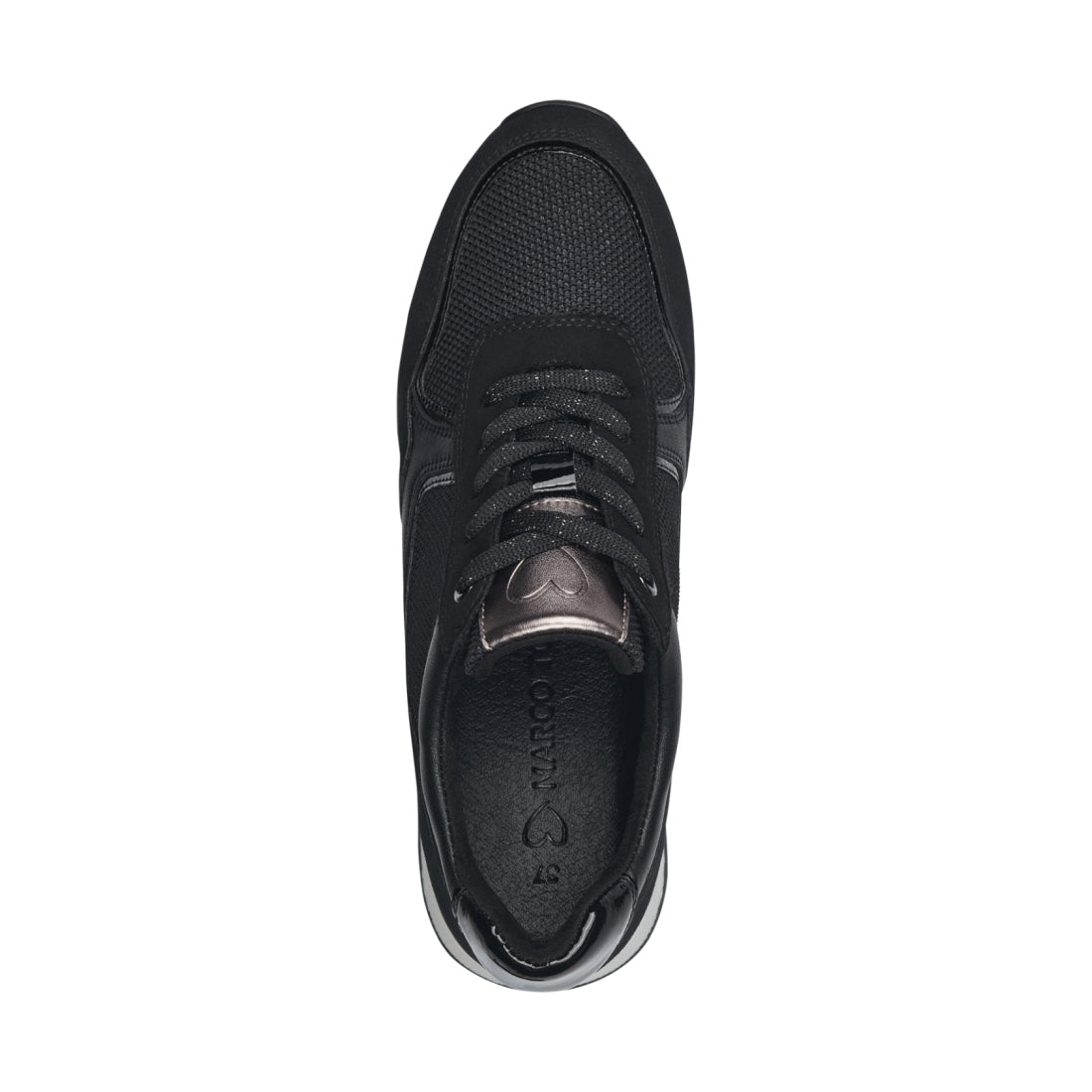 Marco Tozzi womens black comb siris trainers | Vilbury London