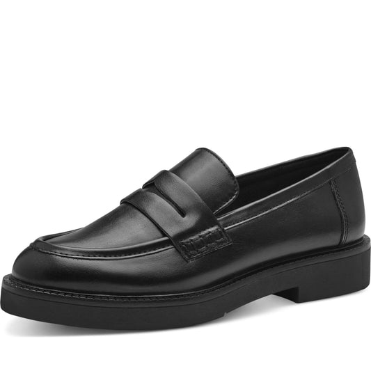 Marco Tozzi womens black wiston loafers | Vilbury London