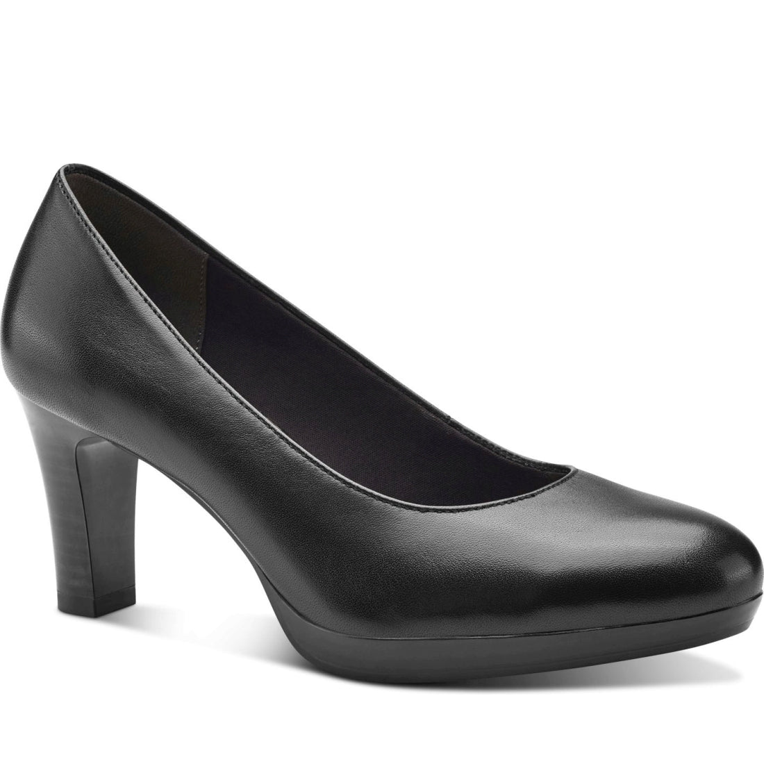 Tamaris womens black elegant closed pumps | Vilbury London