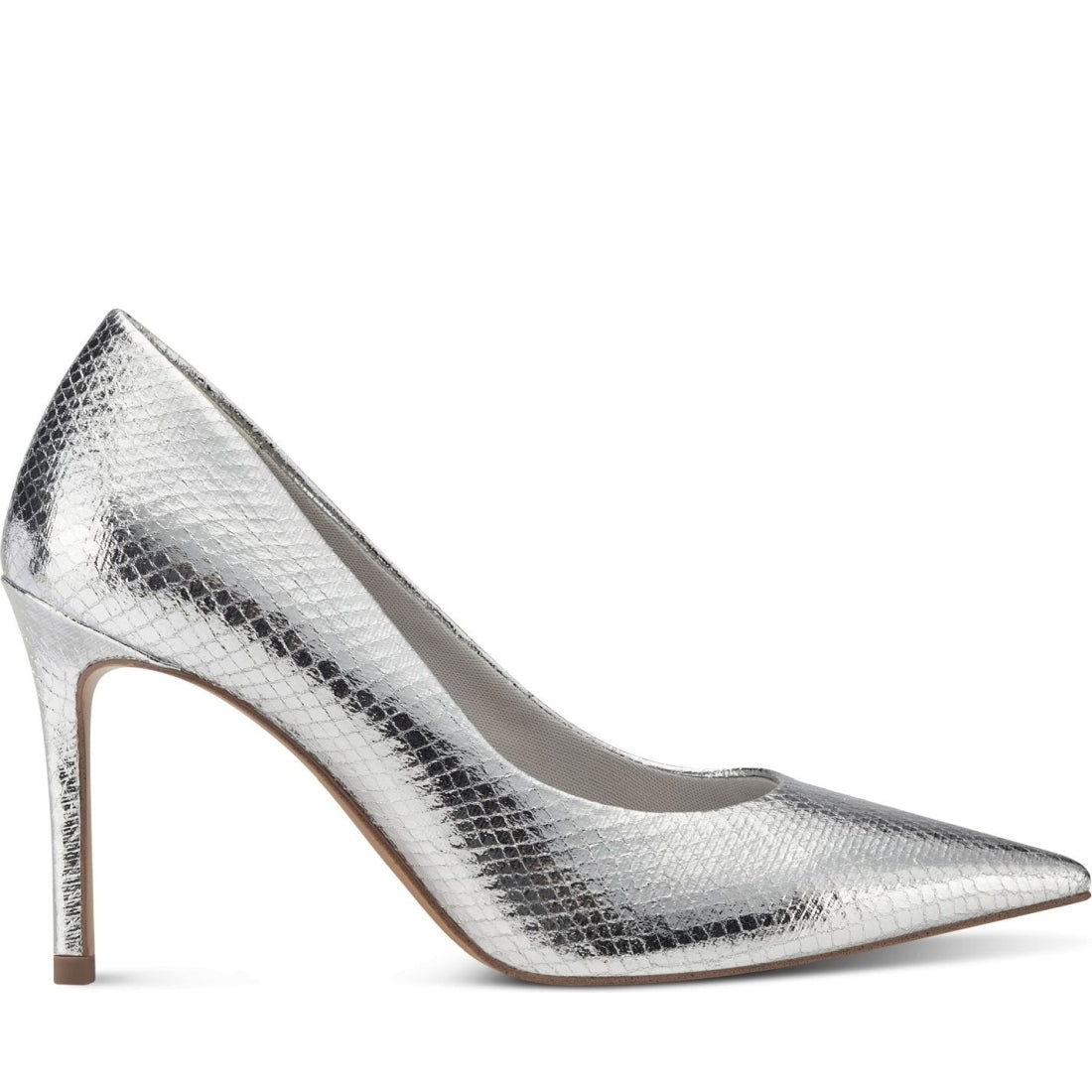 Tamaris womens silver elegant closed pumps | Vilbury London