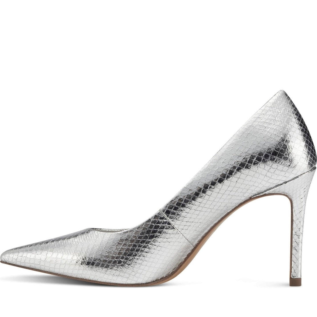 Tamaris womens silver elegant closed pumps | Vilbury London