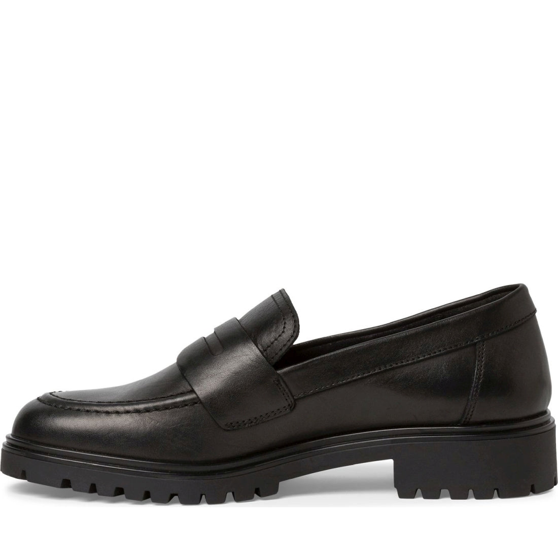 Tamaris womens black casual closed loafers | Vilbury London