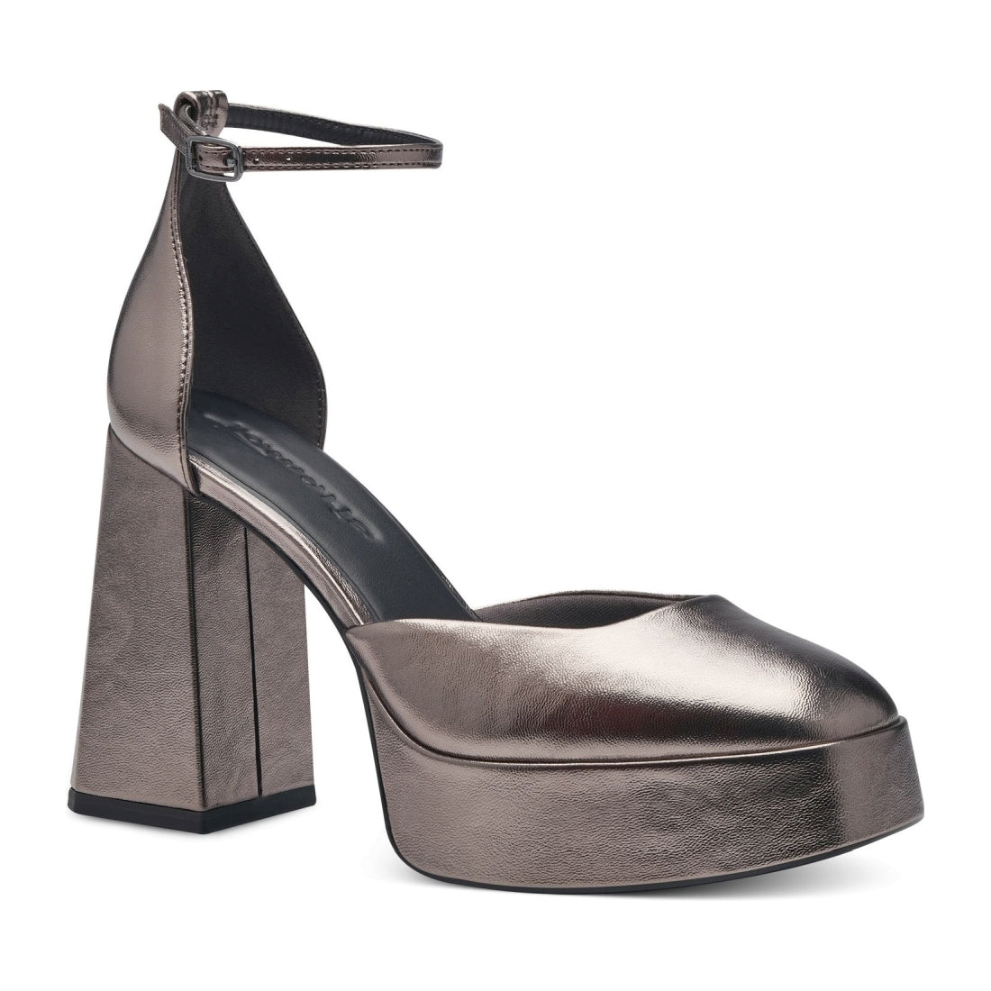 Tamaris womens pewter elegant closed pumps | Vilbury London