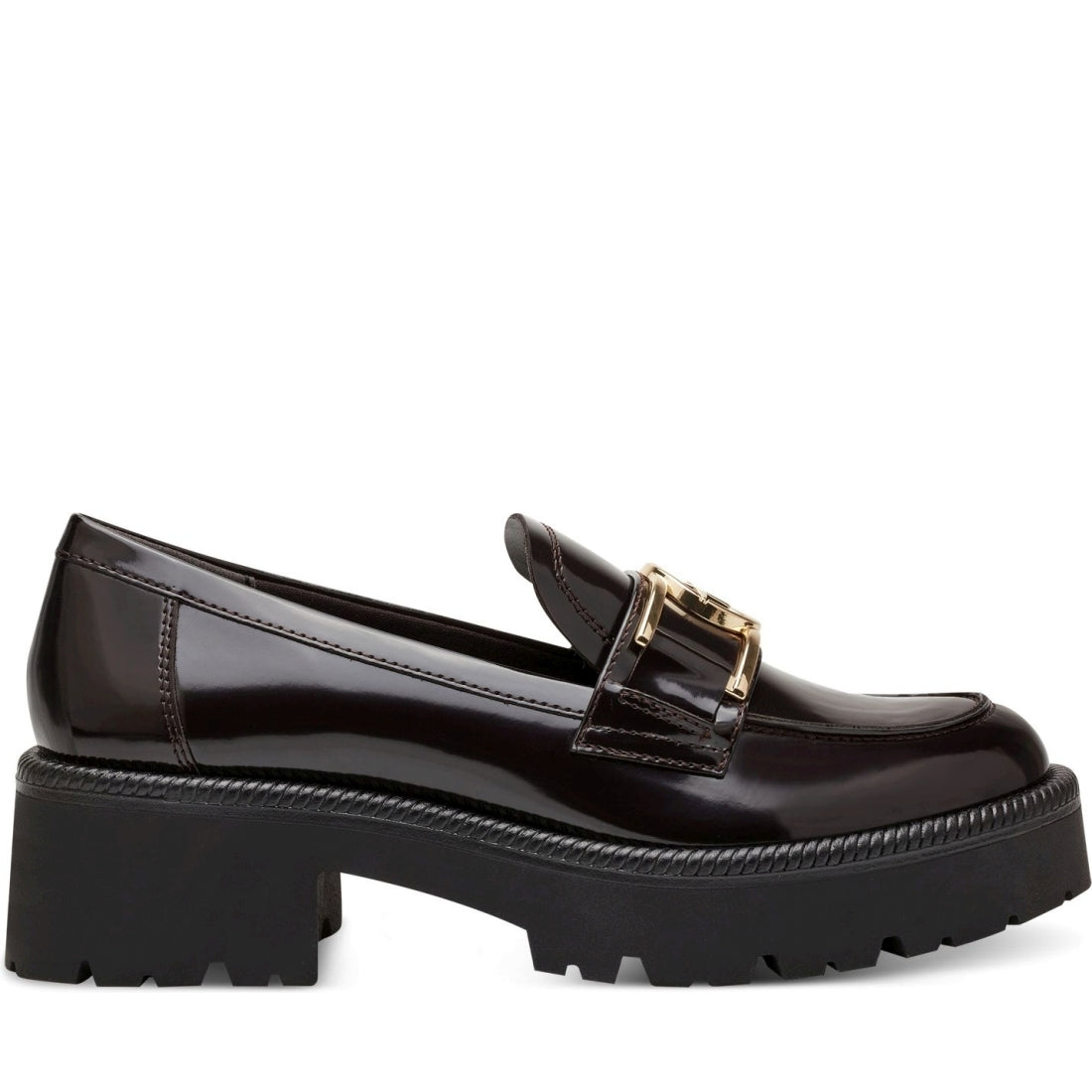 Tamaris womens mocca elegant closed loafers | Vilbury London