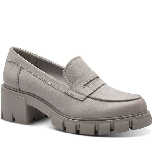 Tamaris womens grey casual closed loafers | Vilbury London