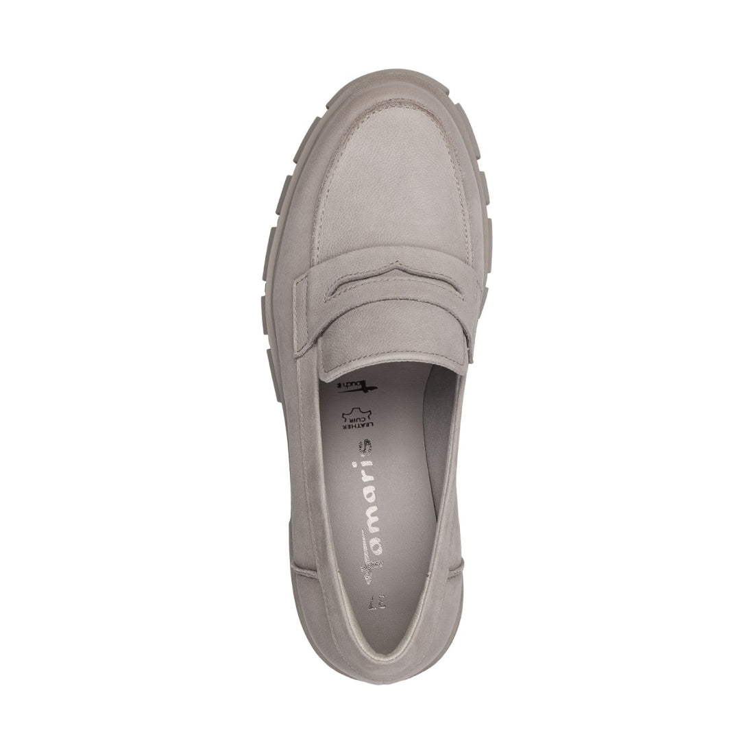 Tamaris womens grey casual closed loafers | Vilbury London