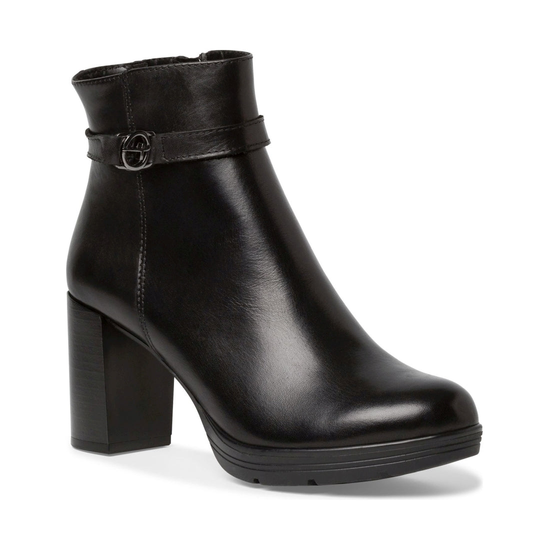 Tamaris womens black elegant closed booties | Vilbury London