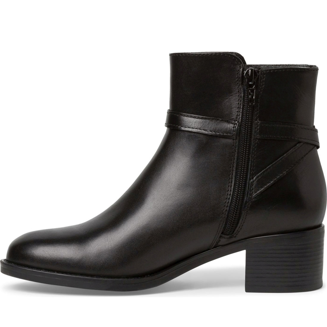 Tamaris womens black casual closed booties | Vilbury London