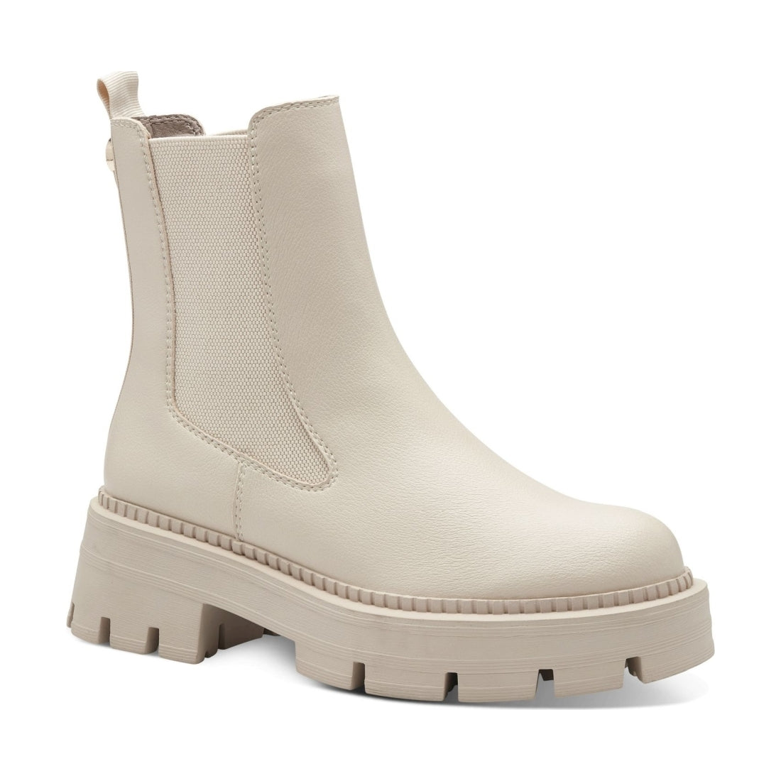 Tamaris womens beige casual closed booties | Vilbury London