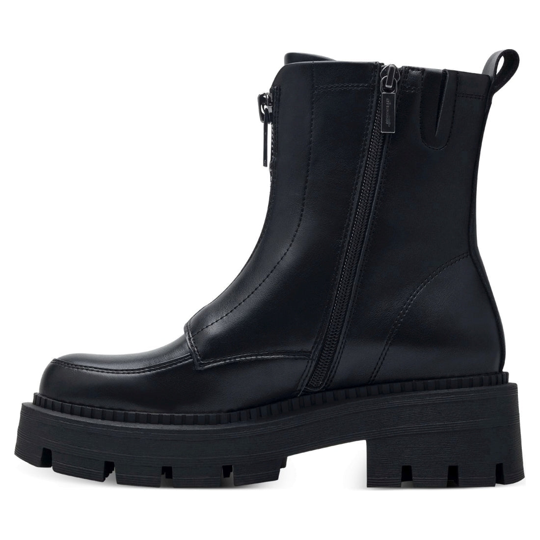 Tamaris womens black casual closed booties | Vilbury London