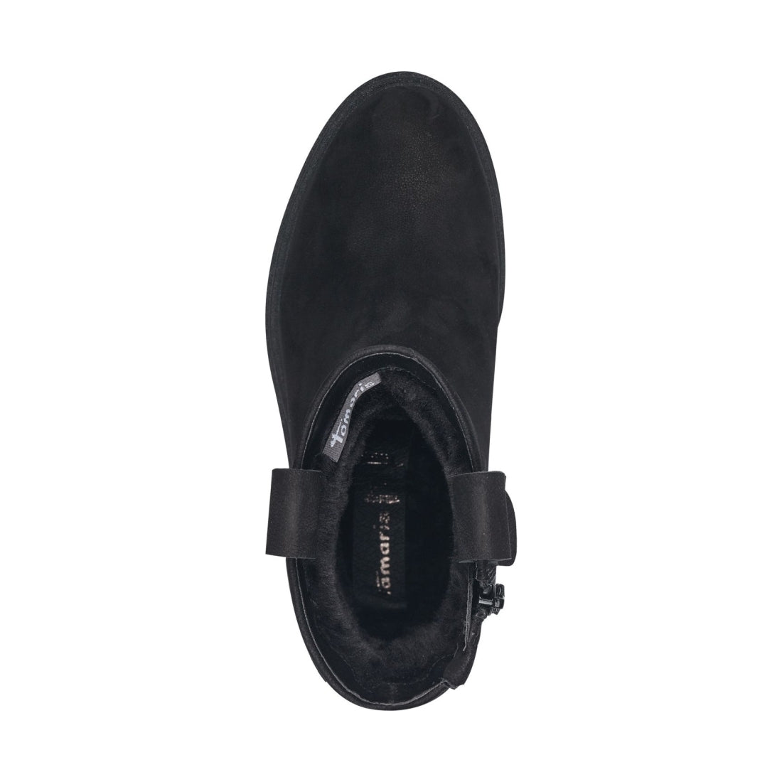 Tamaris womens black casual closed booties | Vilbury London