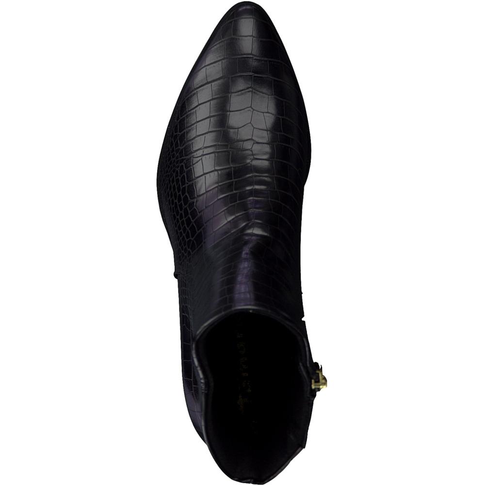 Tamaris Female Black Booties Middle Heels Black Croco 25049 028 | Vilbury London