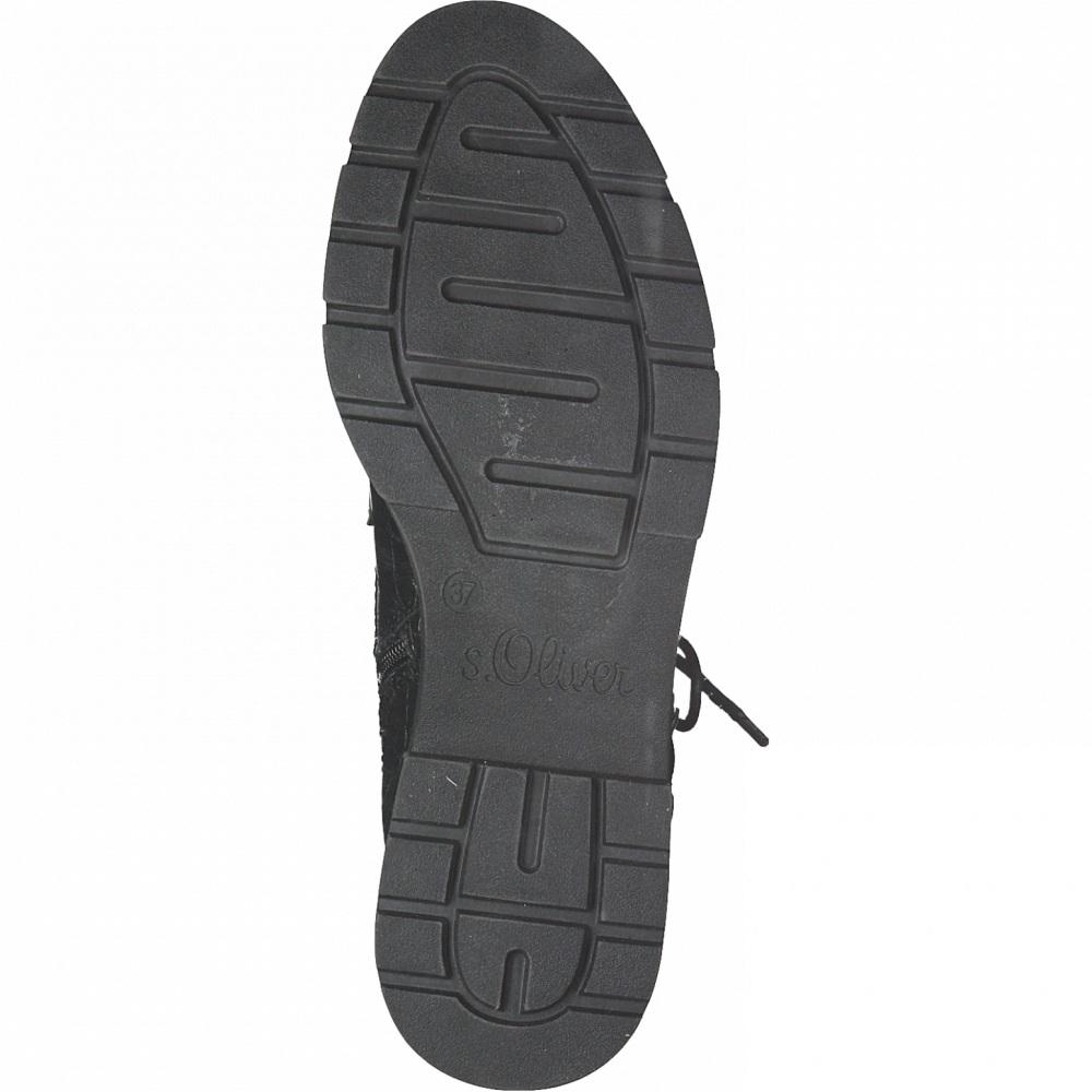 S.Oliver Female Black Booties Low Heels Black Croco 25227 054 | Vilbury London